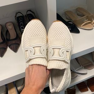 Tods Kate chain embellished knit sneaker